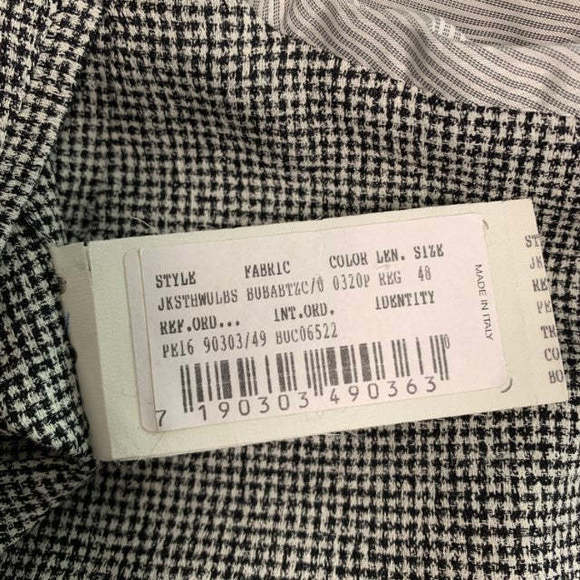 BURBERRY LONDON Black White Houndstooth Cotton Blend Sport Coat - Picture 5 of 7